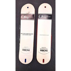 Vintage Offray Velvet Ribbon Blue Red Yards Spools Crush Resistant 4031 3/8"